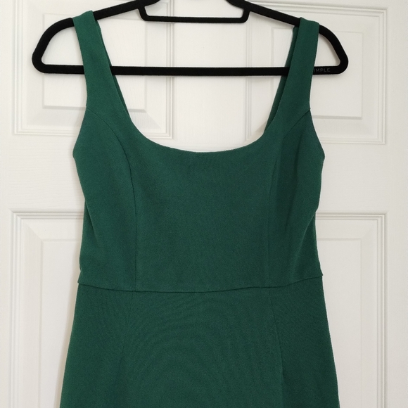 Lulu's Romantic Destiny Emerald Green Square Neck Trumpet Maxi Dress Size Medium - Picture 2 of 11